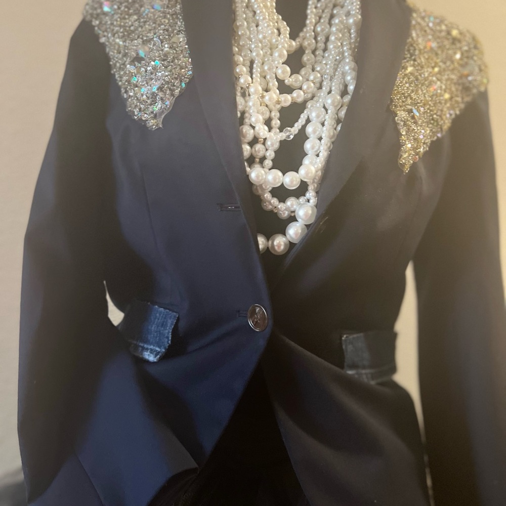 SOLD🚨NEW DROP 🚨 J Crew Navy Blue Blazer Revamp Custom Design - Picture 5 of 7